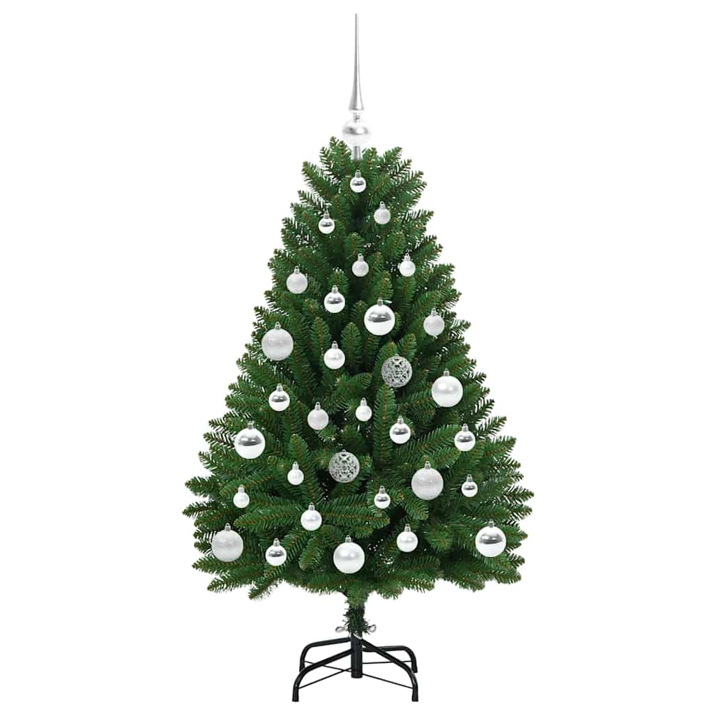 Kunstkerstboom met LED -striplichten Groen 120 cm PVC en Metaal