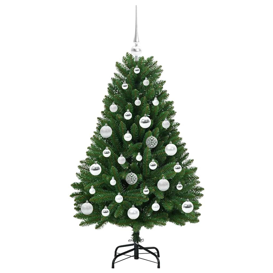 Kunstkerstboom met LED -striplichten Groen 120 cm PVC en Metaal