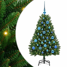 Kunstkerstboom met LED -striplichten Groen 120 cm PVC en Metaal