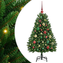 Kunstkerstboom met LED -striplichten Groen 120 cm PVC en Metaal