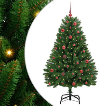 Kunstkerstboom met LED -striplichten Groen 150 cm PVC en Metaal
