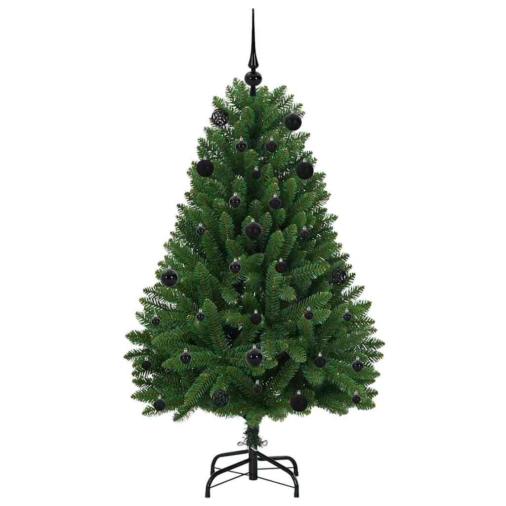 Kunstkerstboom met LED -striplichten Groen 150 cm PVC en Metaal