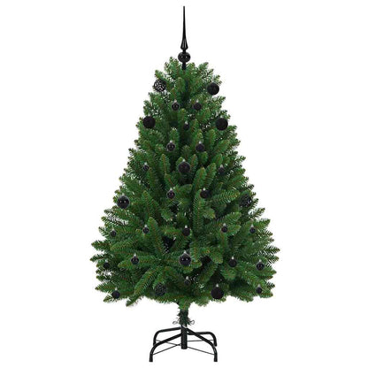 Kunstkerstboom met LED -striplichten Groen 150 cm PVC en Metaal