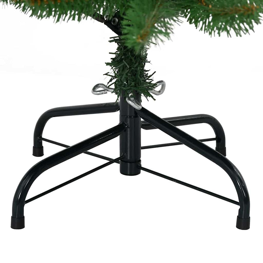Kunstkerstboom met LED -striplichten Groen 150 cm PVC en Metaal