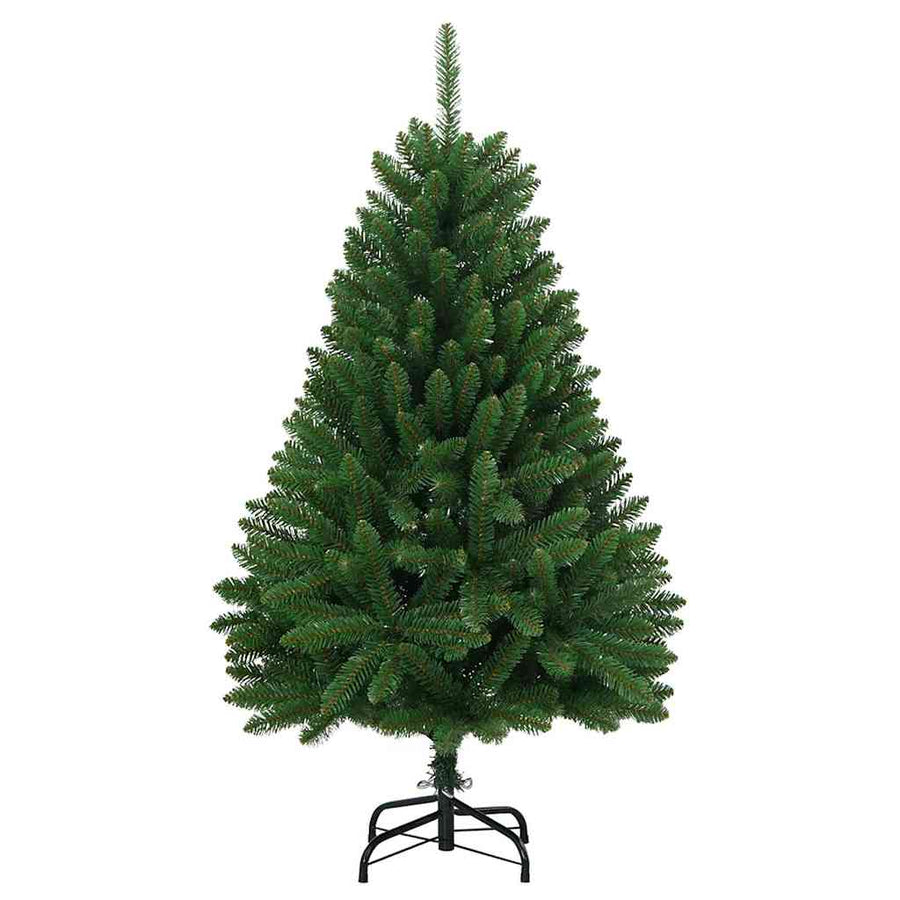 Kunstkerstboom met LED -striplichten Groen 150 cm PVC en Metaal