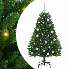 Kunstkerstboom met LED -striplichten Groen 150 cm PVC en Metaal