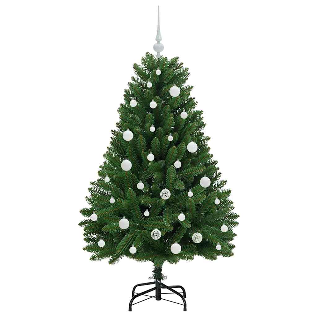 Kunstkerstboom met LED -striplichten Groen 150 cm PVC en Metaal