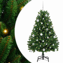 Kunstkerstboom met LED -striplichten Groen 150 cm PVC en Metaal