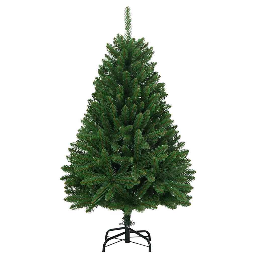 Kunstkerstboom met LED -striplichten Groen 150 cm PVC en Metaal
