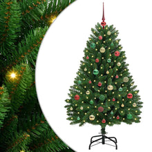 Kunstkerstboom met LED -striplichten Groen 150 cm PVC en Metaal
