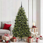 Artificial Christmas Tree with 300 LED Green 180 cm PVC and Metal