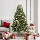 Artificial Christmas Tree with 300 LED Green 180 cm PVC and Metal