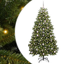 Kunstkerstboom met LED -striplichten Groen 180 cm PVC en Metaal