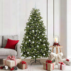 Artificial Christmas Tree with 300 LED Green 180 cm PVC and Metal