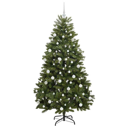 Kunstkerstboom met LED -striplichten Groen 180 cm PVC en Metaal