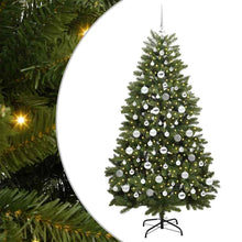Kunstkerstboom met LED -striplichten Groen 180 cm PVC en Metaal