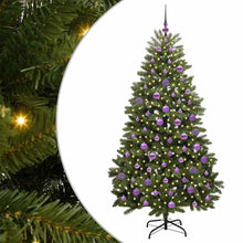 Kunstkerstboom met LED -striplichten Groen 180 cm PVC en Metaal