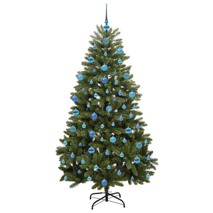 Kunstkerstboom met LED -striplichten Groen 180 cm PVC en Metaal