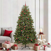 Kunstkerstboom 210 cm groen 106 cm metaal PVC 300 LED