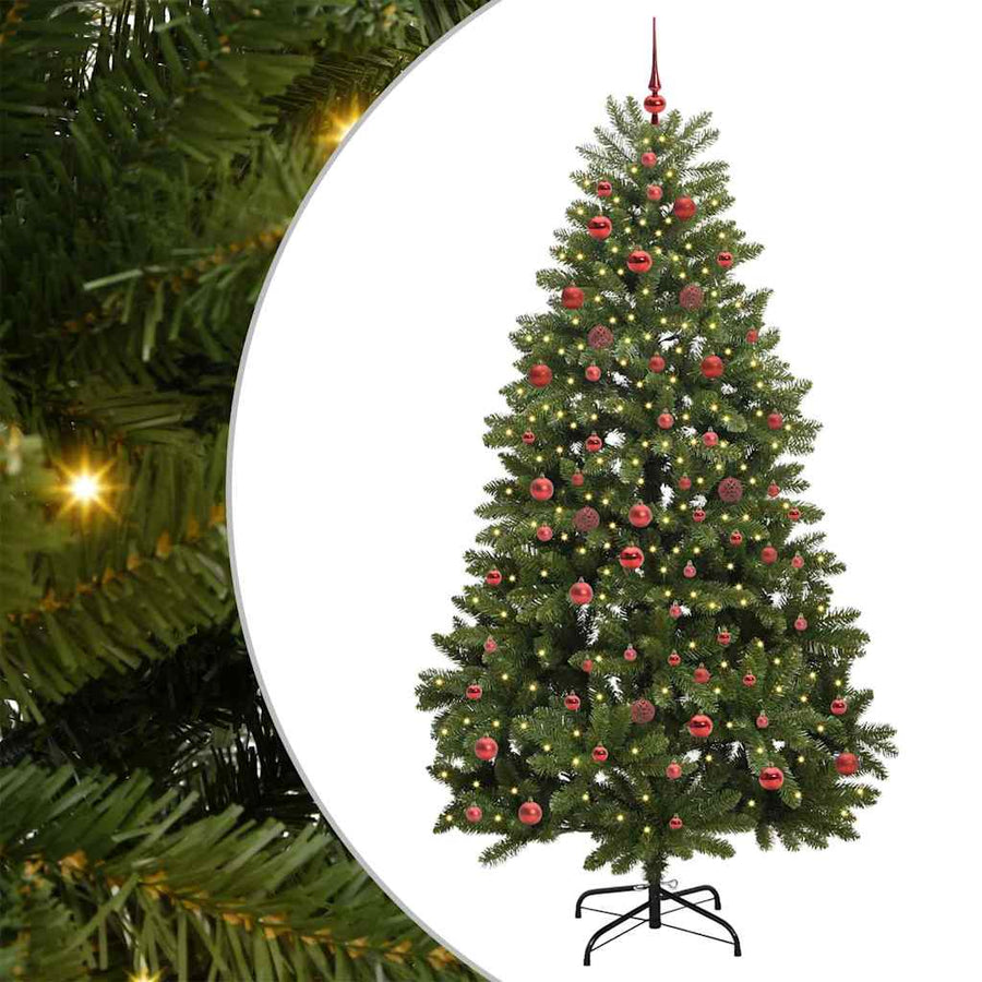 Kunstkerstboom met 300 LED Groen 210 cm PVC en Metaal