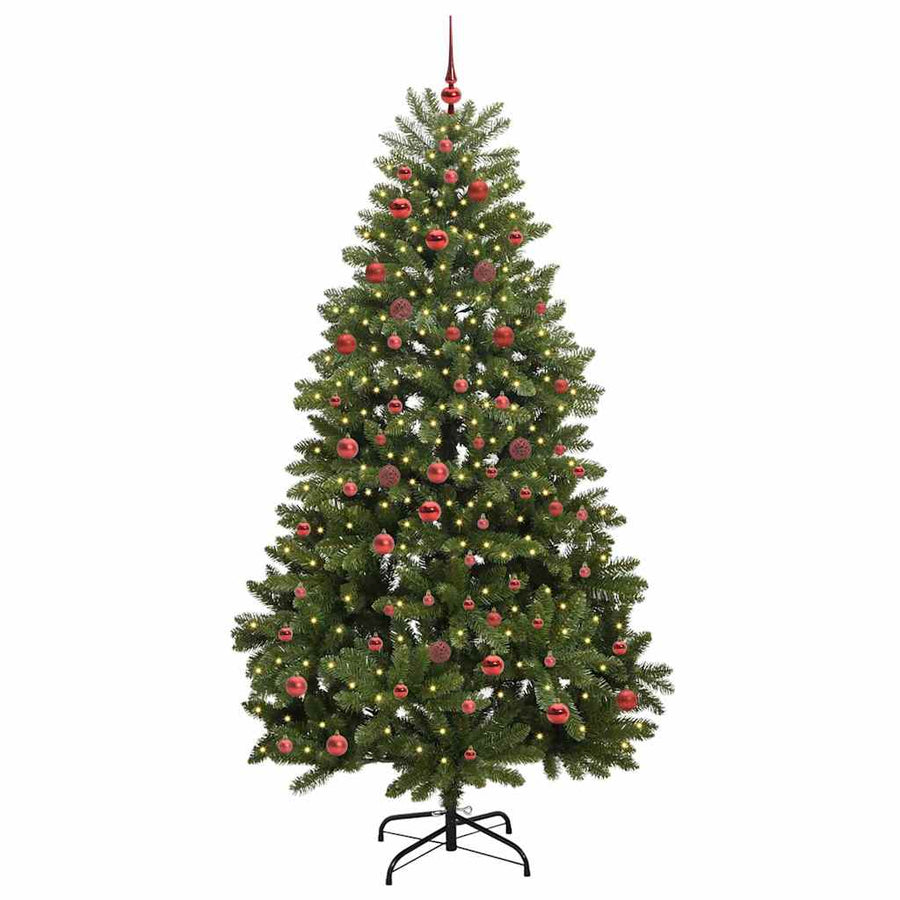 Kunstkerstboom met 300 LED Groen 210 cm PVC en Metaal