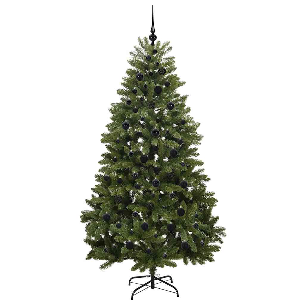 Kunstkerstboom met LED -striplichten Groen 210 cm PVC en Metaal