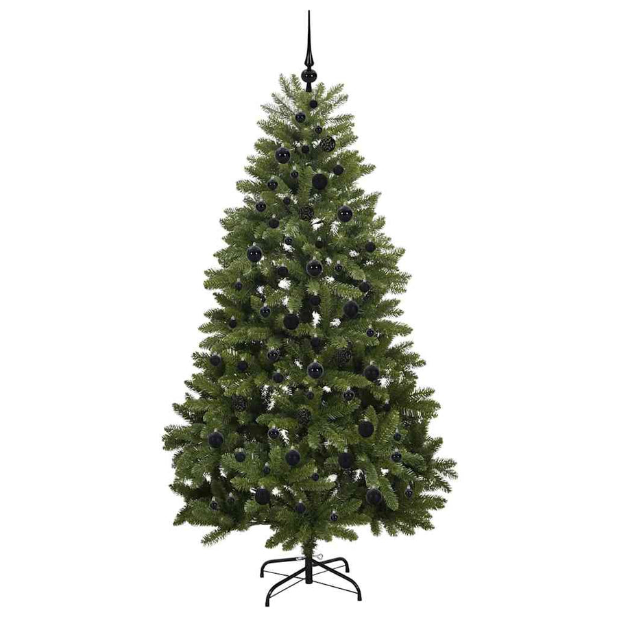 Kunstkerstboom met LED -striplichten Groen 210 cm PVC en Metaal