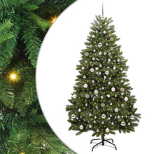 Kunstkerstboom met LED -striplichten Groen 210 cm PVC en Metaal