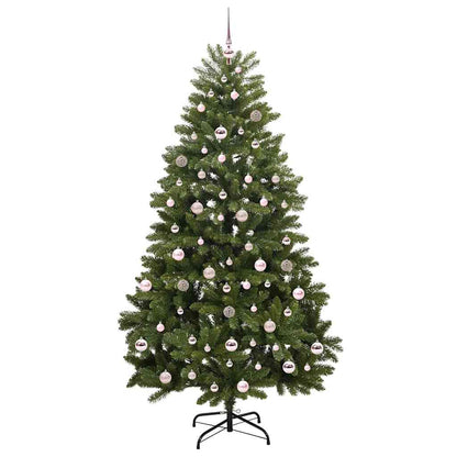 Kunstkerstboom met LED -striplichten Groen 210 cm PVC en Metaal