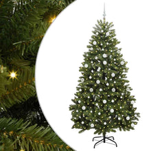 Kunstkerstboom met LED -striplichten Groen 210 cm PVC en Metaal