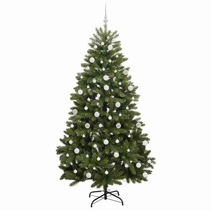 Kunstkerstboom met LED -striplichten Groen 210 cm PVC en Metaal