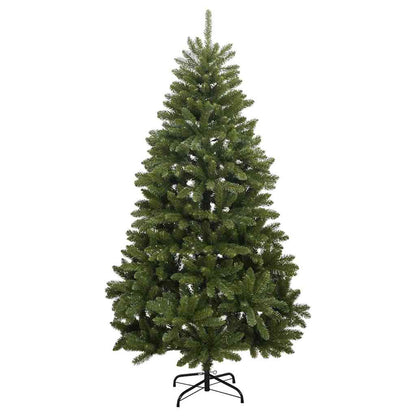 Kunstkerstboom met LED -striplichten Groen 210 cm PVC en Metaal