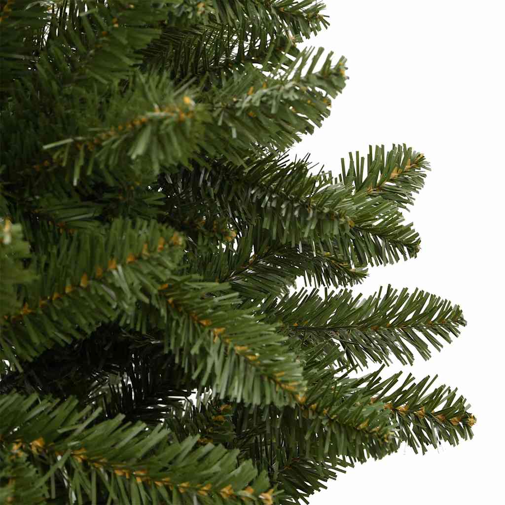 Kunstkerstboom met LED -striplichten Groen 210 cm PVC en Metaal