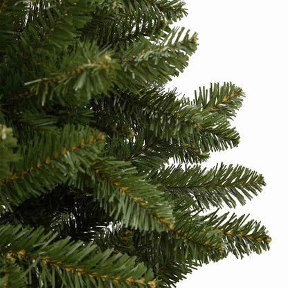 Kunstkerstboom met LED -striplichten Groen 210 cm PVC en Metaal