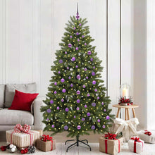 Kunstkerstboom met LED -striplichten Groen 210 cm PVC en Metaal