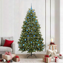 Kunstkerstboom met LED -striplichten Groen 210 cm PVC en Metaal