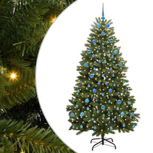 Kunstkerstboom met LED -striplichten Groen 210 cm PVC en Metaal