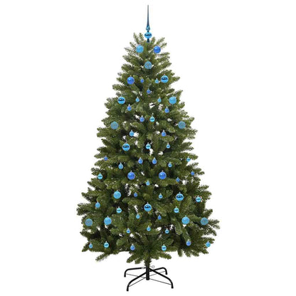 Kunstkerstboom met LED -striplichten Groen 210 cm PVC en Metaal
