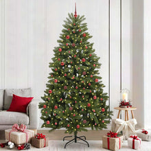 Kunstkerstboom met LED -striplichten Groen 240 cm PVC en Metaal