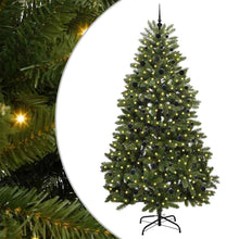 Kunstkerstboom met LED -striplichten Groen 240 cm PVC en Metaal