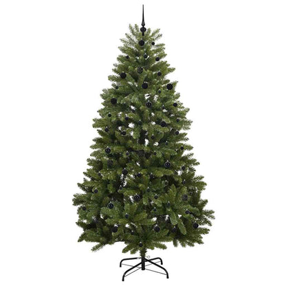 Kunstkerstboom met LED -striplichten Groen 240 cm PVC en Metaal