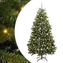 Kunstkerstboom met LED -striplichten Groen 240 cm PVC en Metaal
