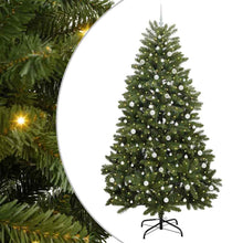 Kunstkerstboom met LED -striplichten Groen 240 cm PVC en Metaal