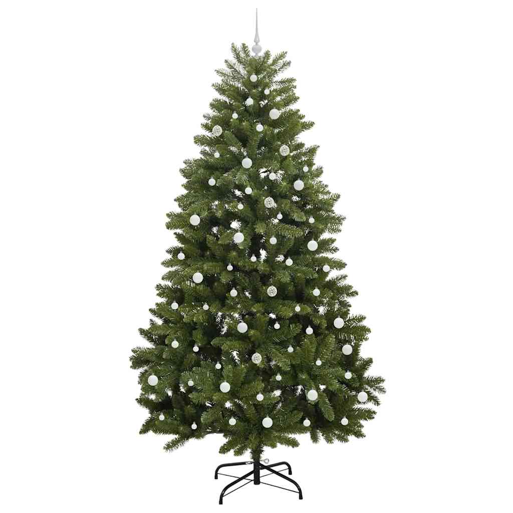 Kunstkerstboom met LED -striplichten Groen 240 cm PVC en Metaal