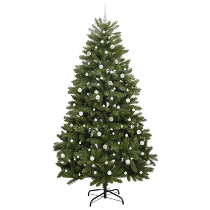 Kunstkerstboom met LED -striplichten Groen 240 cm PVC en Metaal