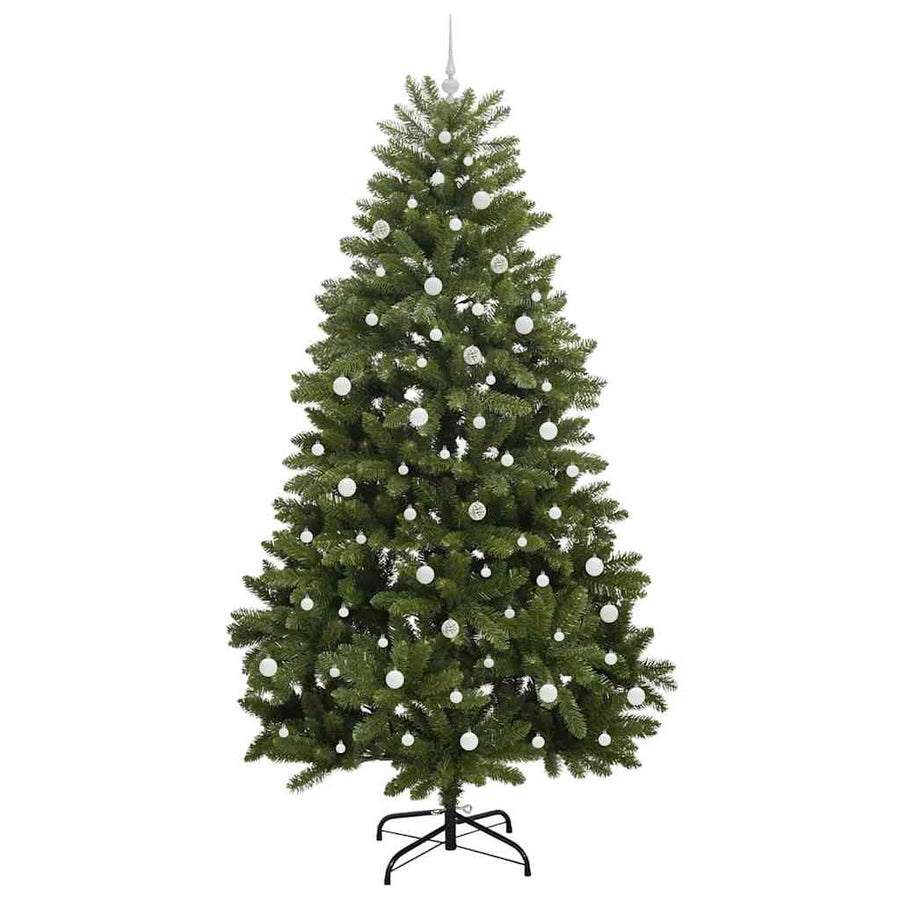 Kunstkerstboom met LED -striplichten Groen 240 cm PVC en Metaal