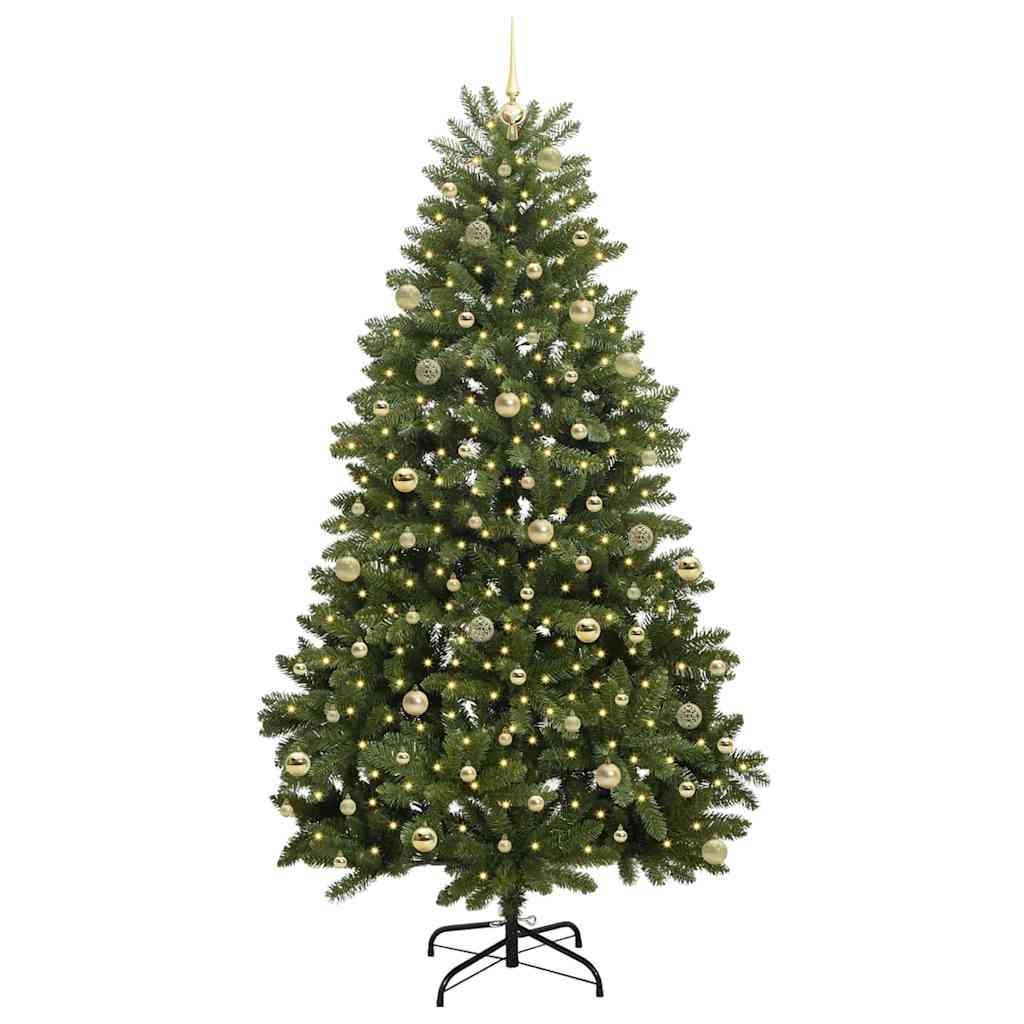 Kunstkerstboom 240 cm 300 LED's Warmwit PVC en staal Groen