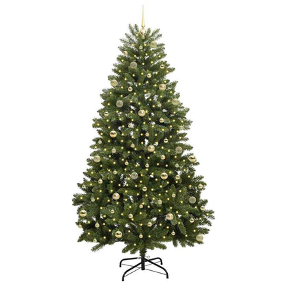 Kunstkerstboom 240 cm 300 LED's Warmwit PVC en staal Groen