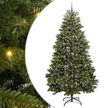 Kunstkerstboom met LED -striplichten Groen 240 cm PVC en Metaal