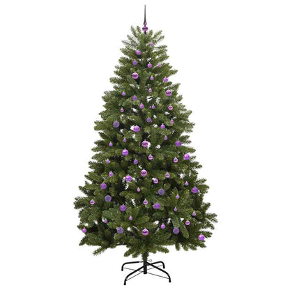 Kunstkerstboom met LED -striplichten Groen 240 cm PVC en Metaal
